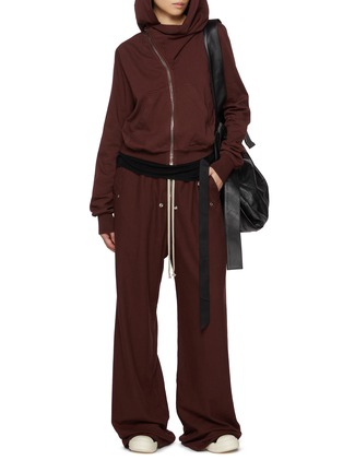 Figure View - Click To Enlarge - RICK OWENS DRKSHDW - Long Sleeve Zip Up Cotton Mountain Hoodie