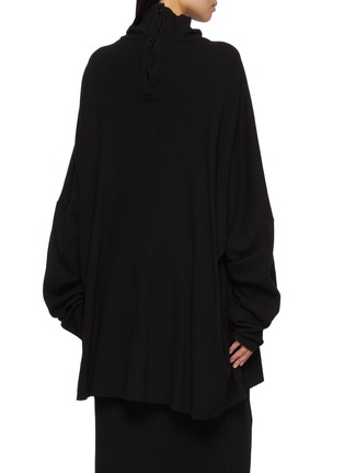 Back View - Click To Enlarge - RICK OWENS DRKSHDW - Long Sleeve Slouchy Cotton Top