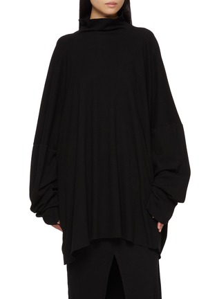 Main View - Click To Enlarge - RICK OWENS DRKSHDW - Long Sleeve Slouchy Cotton Top