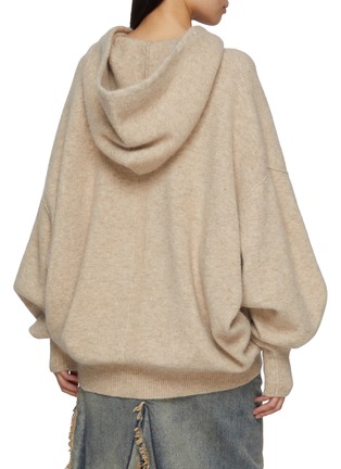 Back View - Click To Enlarge - RICK OWENS  - Hun Oversized Alpaca Wool Blend Knit Hoodie