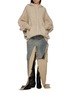 Figure View - Click To Enlarge - RICK OWENS  - Hun Oversized Alpaca Wool Blend Knit Hoodie