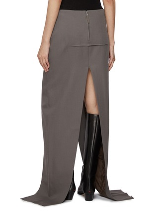 Back View - Click To Enlarge - RICK OWENS  - Sliced Wool Maxi Skirt