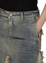  - RICK OWENS  - Sliced Collage Denim Cotton Skirt