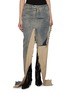 Main View - Click To Enlarge - RICK OWENS  - Sliced Collage Denim Cotton Skirt