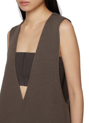  - RICK OWENS  - Sleeveless V-Neck Wool Knit Tank Top