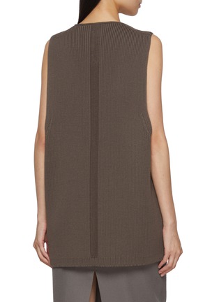Back View - Click To Enlarge - RICK OWENS  - Sleeveless V-Neck Wool Knit Tank Top