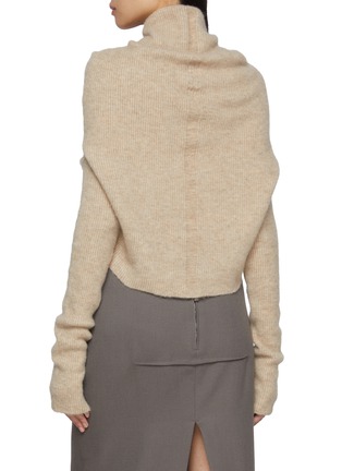 Back View - Click To Enlarge - RICK OWENS  - Long Sleeve Alpaca Wool Blend Knit Cowl Top