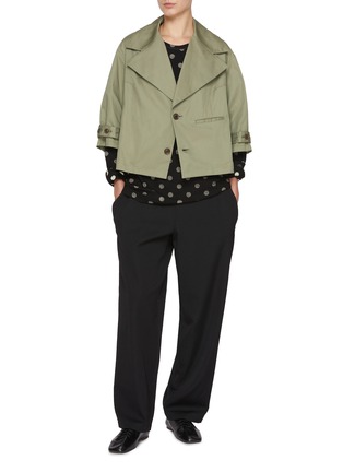 Figure View - Click To Enlarge - Y'S - Wide Collar Cotton Jacket