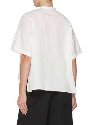 Back View - Click To Enlarge - Y'S - Half Sleeve Boxy Cotton Shirt