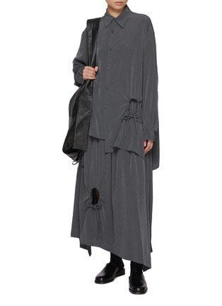 Figure View - Click To Enlarge - Y'S - Asymmetric Gathering Blouse