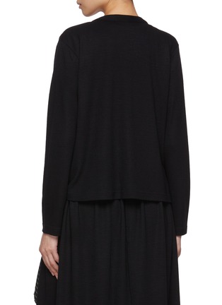 Back View - Click To Enlarge - Y'S - Stripe Panelled Hybrid Top