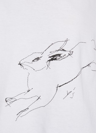  - Y'S - Cropped Printed Cotton T-Shirt