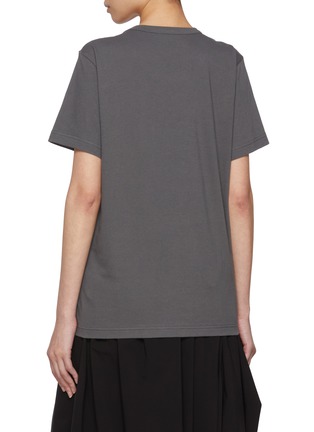 Back View - Click To Enlarge - Y'S - Crewneck Printed Cotton T-Shirt