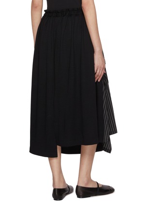 Back View - Click To Enlarge - Y'S - Asymmetric Stripe Panel Wool Skirt