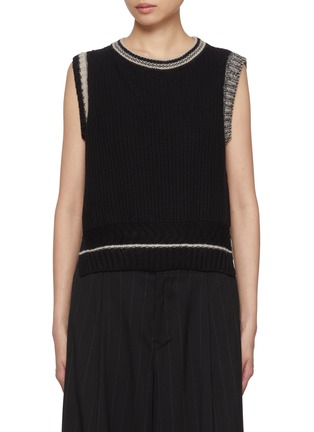 Main View - Click To Enlarge - Y'S - Mixed Knit Vest