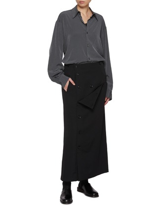 Figure View - Click To Enlarge - Y'S - All Over Button Wool Skirt
