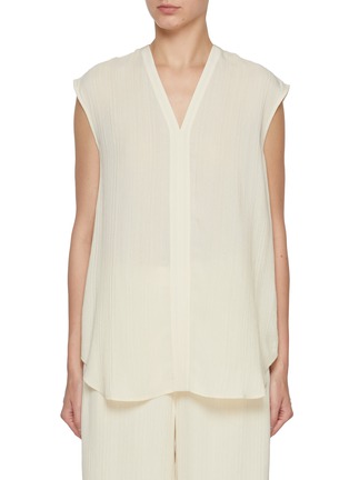 Main View - Click To Enlarge - JOSEPH - Lucien Pleated V-Neck Sleeveless Blouse