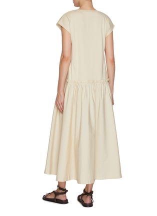 Back View - Click To Enlarge - JOSEPH - Drop Waist Gathered Maxi Dress