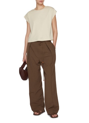 Figure View - Click To Enlarge - JOSEPH - Cotton Poplin Jersey T-Shirt