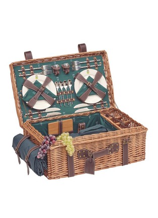Main View - Click To Enlarge - LES JARDINS DE LA COMTESSE - Champs-Elysées Prestige Picnic Hamper for 4 Person — Green
