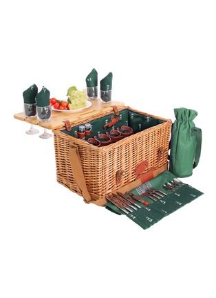 Detail View - Click To Enlarge - LES JARDINS DE LA COMTESSE - Saint-Honore Picnic Basket with Table for 4 Person — Green
