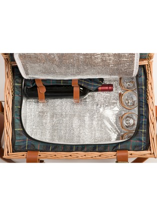 Detail View - Click To Enlarge - LES JARDINS DE LA COMTESSE - Trianon Leather Picnic Basket for 4 Person — Green
