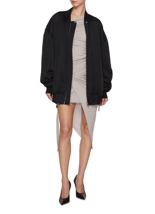 Figure View - Click To Enlarge - HELMUT LANG - Wind Asymmetrical Ruched Skirt