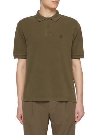 Main View - Click To Enlarge - HERNO - Logo Pigment Dyed Cotton Polo Shirt