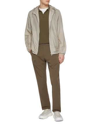 Figure View - Click To Enlarge - HERNO - Logo Pigment Dyed Cotton Polo Shirt