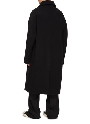 Back View - Click To Enlarge - RICK OWENS  - Dracucollar Melton Wool Coat Jacket