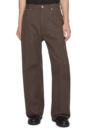 Main View - Click To Enlarge - RICK OWENS  - Straight Leg Whipcord Cotton Jeans