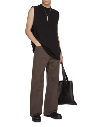 Figure View - Click To Enlarge - RICK OWENS  - Straight Leg Whipcord Cotton Jeans