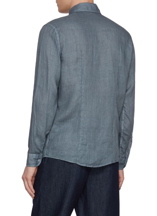 Back View - Click To Enlarge - EQUIL - Spread Collar Flax Linen Shirt