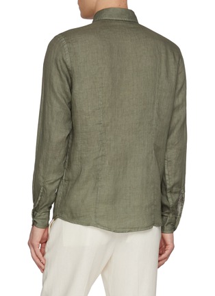 Back View - Click To Enlarge - EQUIL - Spread Collar Flax Linen Shirt