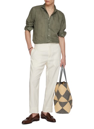Figure View - Click To Enlarge - EQUIL - Spread Collar Flax Linen Shirt