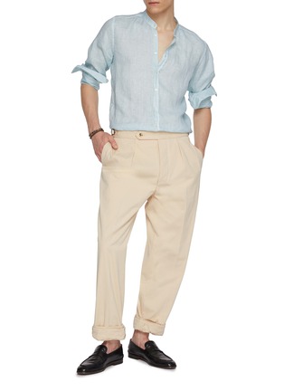 Figure View - Click To Enlarge - EQUIL - Mandarin Collar Linen Shirt