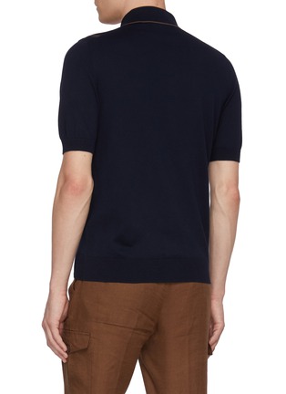 Back View - Click To Enlarge - EQUIL - Button Up Stripe Cotton Knit Shirt