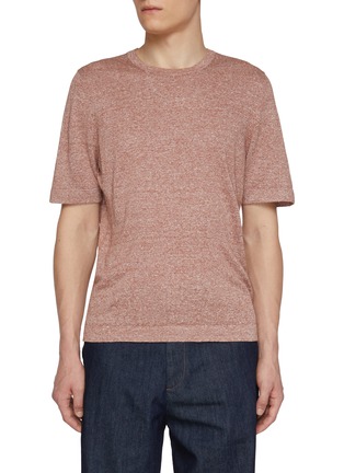 Main View - Click To Enlarge - EQUIL - Crewneck Flax Linen Cotton T-shirt