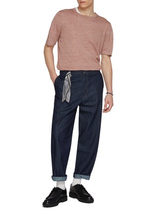 Figure View - Click To Enlarge - EQUIL - Crewneck Flax Linen Cotton T-shirt