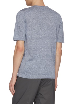 Back View - Click To Enlarge - EQUIL - Crewneck Flax Linen Cotton T-shirt