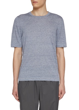 Main View - Click To Enlarge - EQUIL - Crewneck Flax Linen Cotton T-shirt