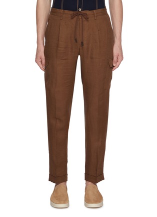 Main View - Click To Enlarge - EQUIL - Drawstring Flax Linen Pants