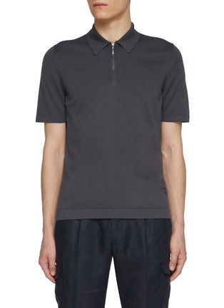 Main View - Click To Enlarge - EQUIL - Half Zip Cotton Tennis Polo Shirt