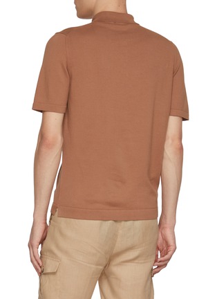 Back View - Click To Enlarge - EQUIL - Half Zip Cotton Polo Shirt