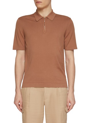 Main View - Click To Enlarge - EQUIL - Half Zip Cotton Polo Shirt
