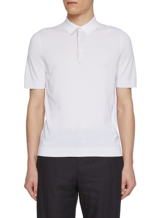 Main View - Click To Enlarge - EQUIL - Contrast Placket Cotton Polo Shirt