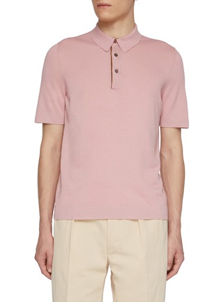 Main View - Click To Enlarge - EQUIL - Contrast Placket Cotton Polo Shirt