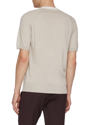 Back View - Click To Enlarge - EQUIL - Contrast Crewneck Cotton Knit T-shirt