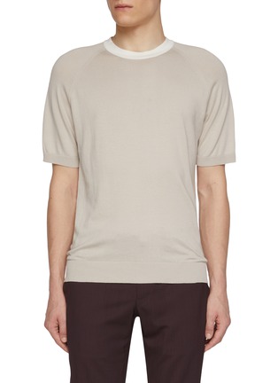 Main View - Click To Enlarge - EQUIL - Contrast Crewneck Cotton Knit T-shirt