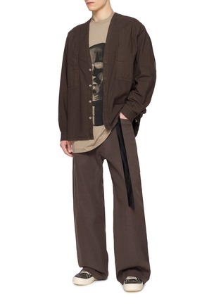 Figure View - Click To Enlarge - RICK OWENS DRKSHDW - Larry Jumbo V-Neck Cotton Shirt